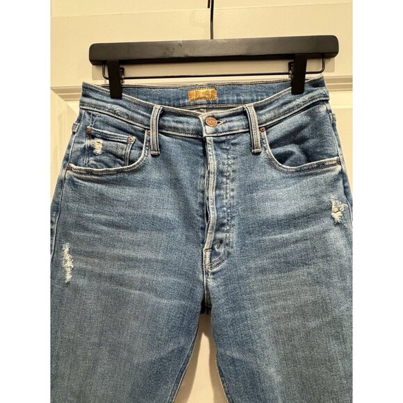 MOTHER The Tripper Ankle Fray Straight Leg Distressed Button Fly Sz 27 - Picture 7 of 12